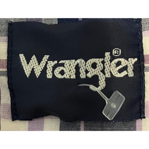 WRANGLER LONG SLEEVE WESTERN SHIRT, MENS, XXL, GREY LAVENDER WHITE PLAID - Picture 9 of 12